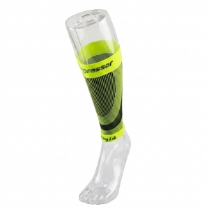 Manica a compressione per polpaccio Calf Support giallo fluo con inserti neri Bio-Compressor