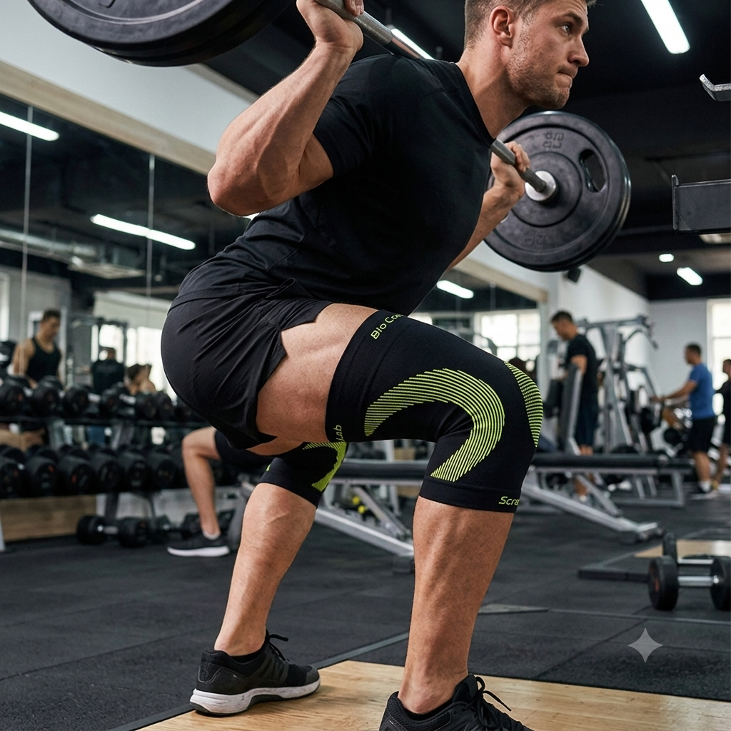 Atleta con Knee Support Bio-Compressor